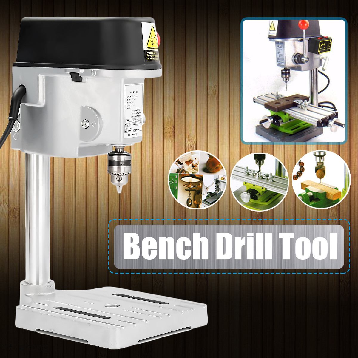 Jual SUROM Mesin Bor Duduk Mini Bench Drill Press 0.6-6.5mm 340W